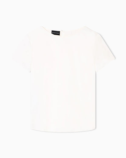 Satin blouse in a silk blend with short sleeves Essential