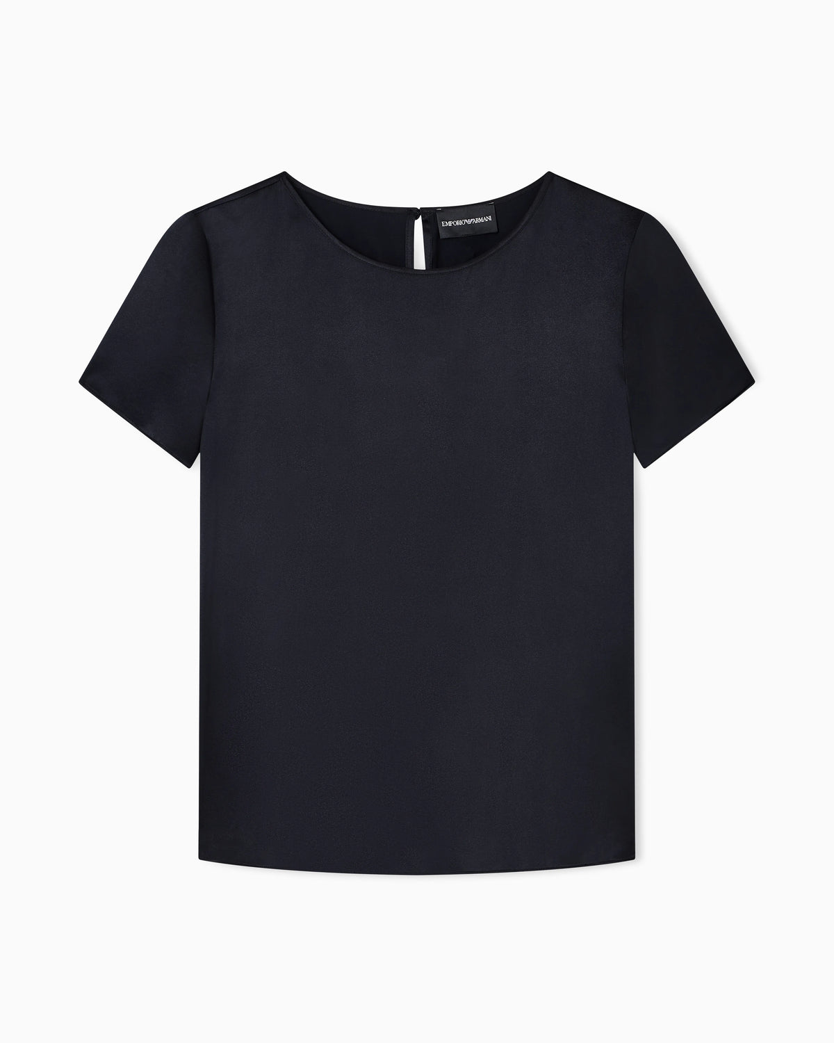 Satin blouse in a silk blend with short sleeves Essential