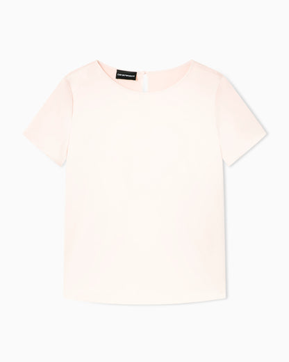 Satin blouse in a silk blend with short sleeves Essential