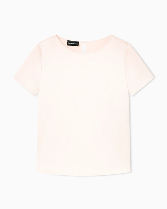 Satin blouse in a silk blend with short sleeves Essential