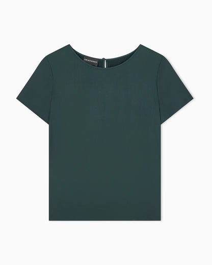 Satin blouse in a silk blend with short sleeves Essential