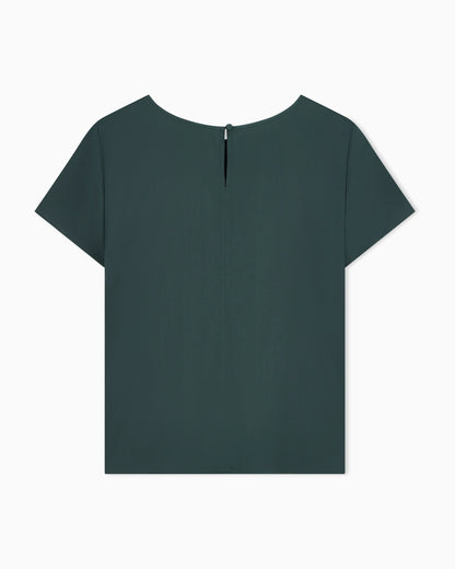 Satin blouse in a silk blend with short sleeves Essential