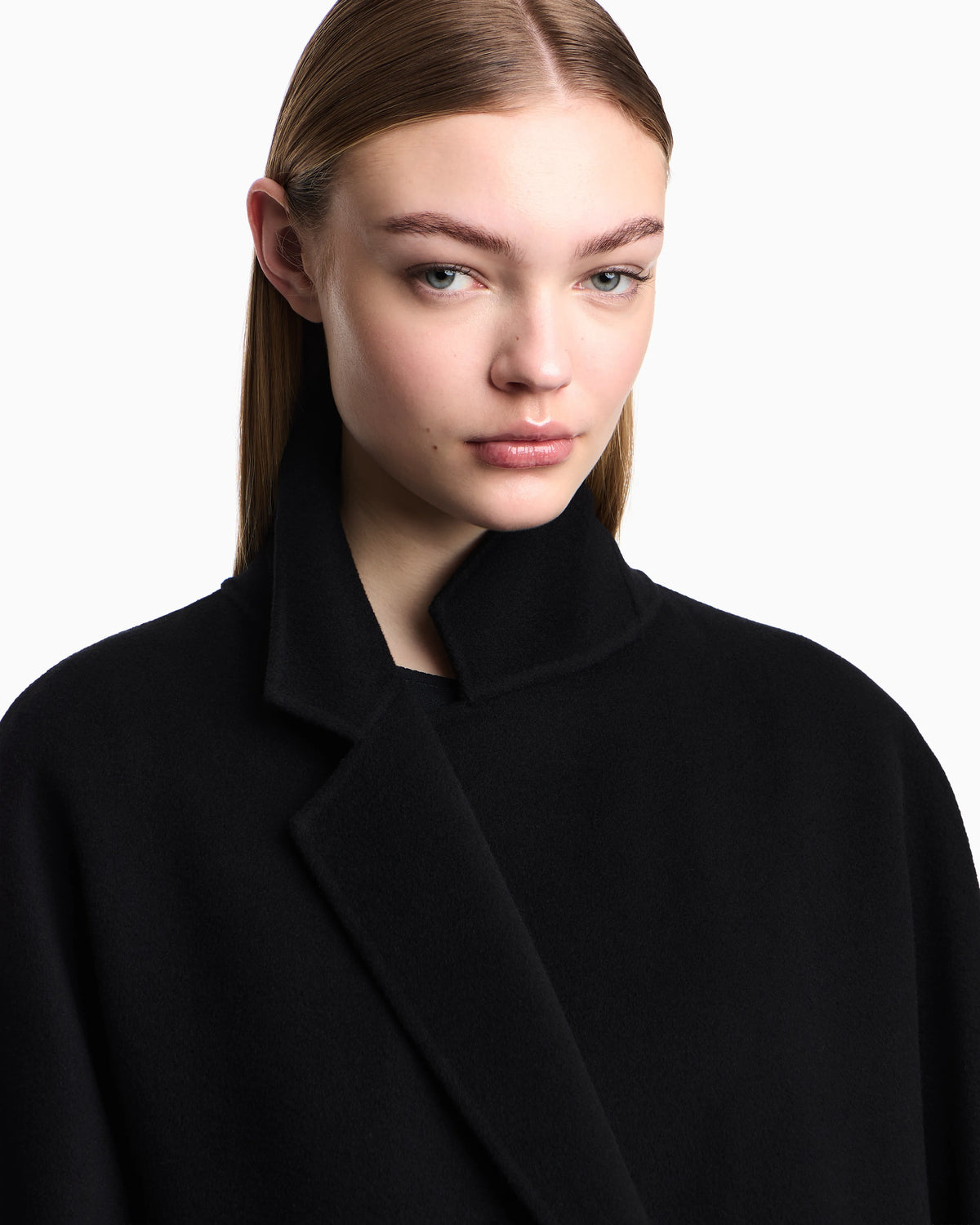 Double-breasted wool and cashmere coat Essential