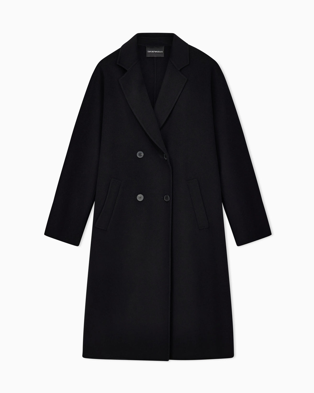 Double-breasted wool and cashmere coat Essential