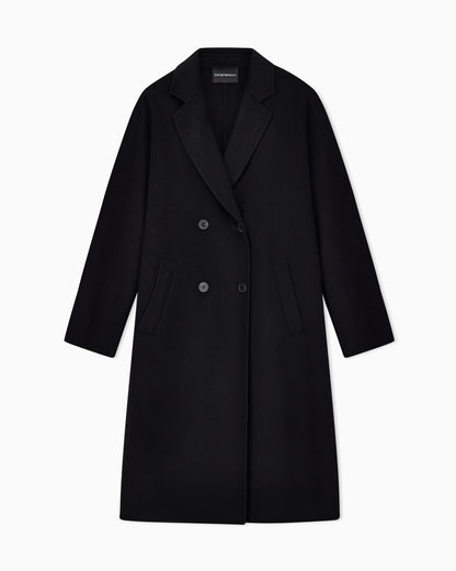 Double-breasted wool and cashmere coat Essential