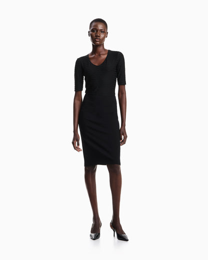 Jersey jumper with a v-neck and jacquard pattern Essential