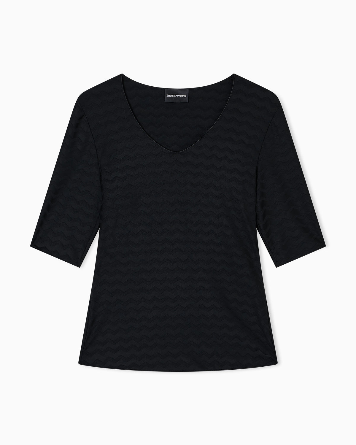 Jersey jumper with a v-neck and jacquard pattern Essential