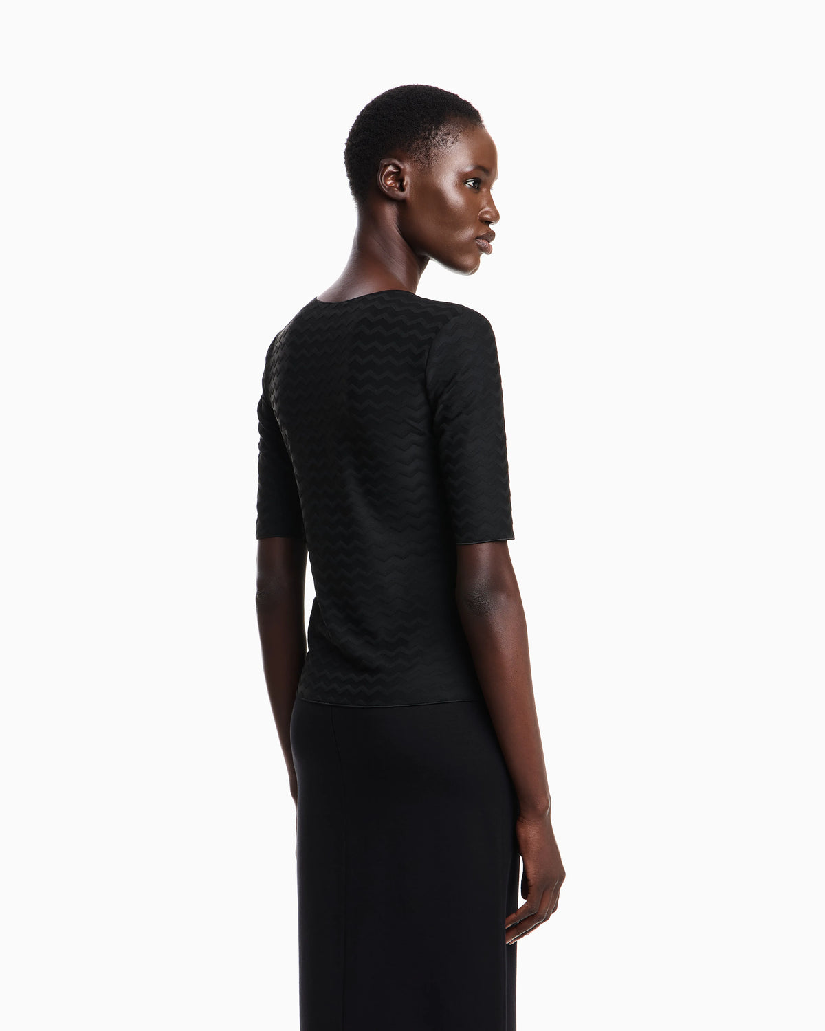 Jersey jumper with a v-neck and jacquard pattern Essential