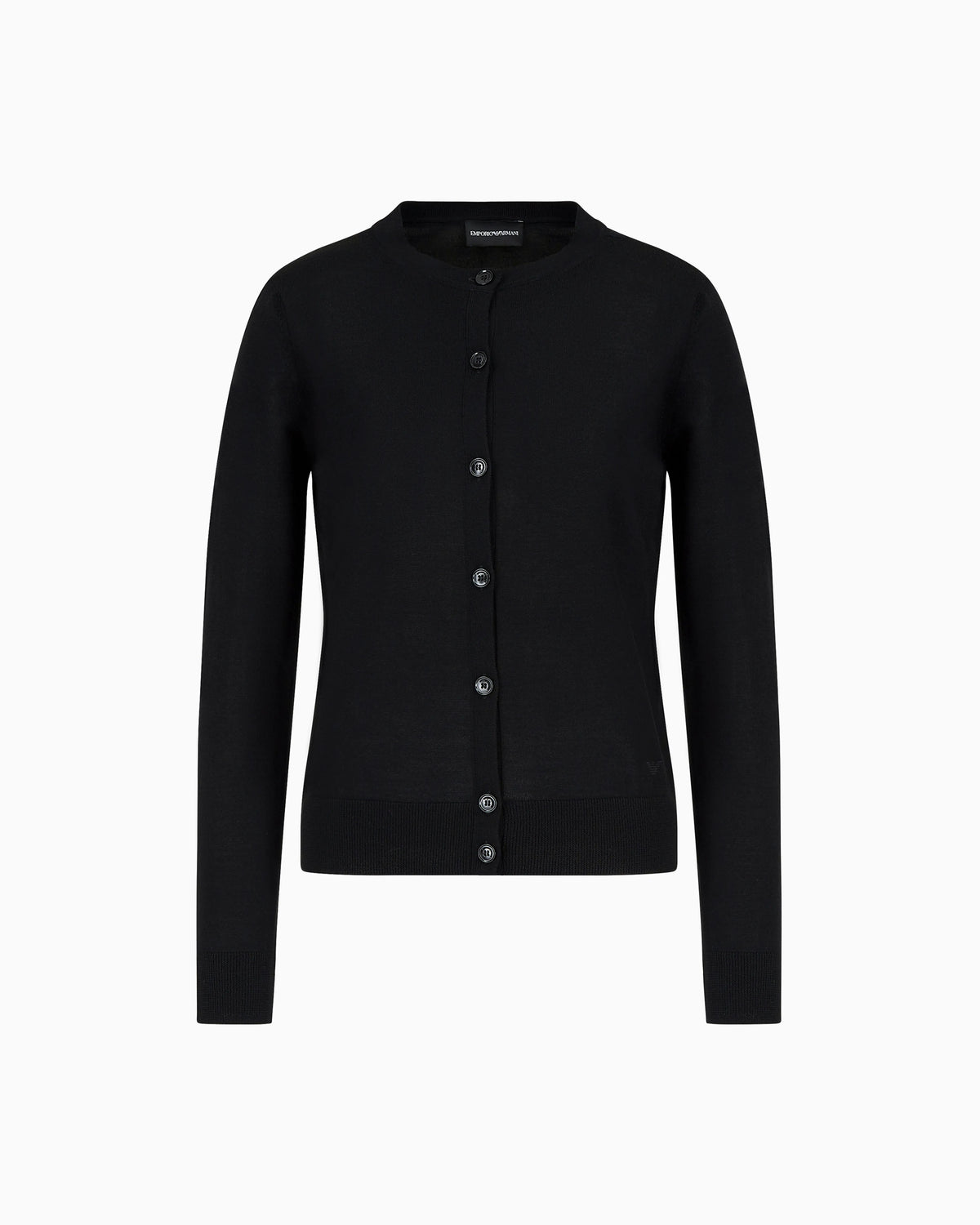 Cardigan in plain-knit, pure virgin wool