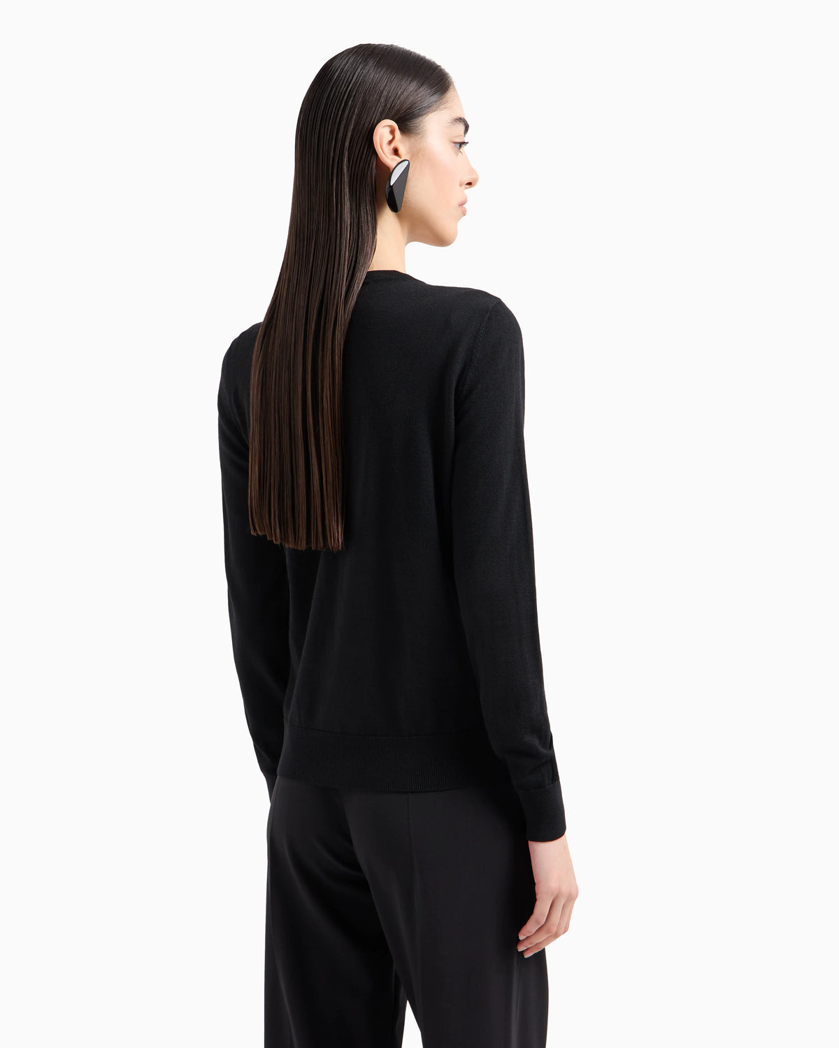 Cardigan in plain-knit, pure virgin wool