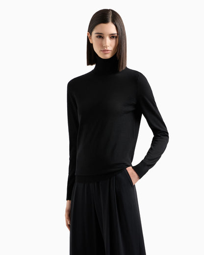 Pure virgin-wool rollneck