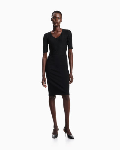 Knee length skirt in stretch viscose Milano stitch Essential
