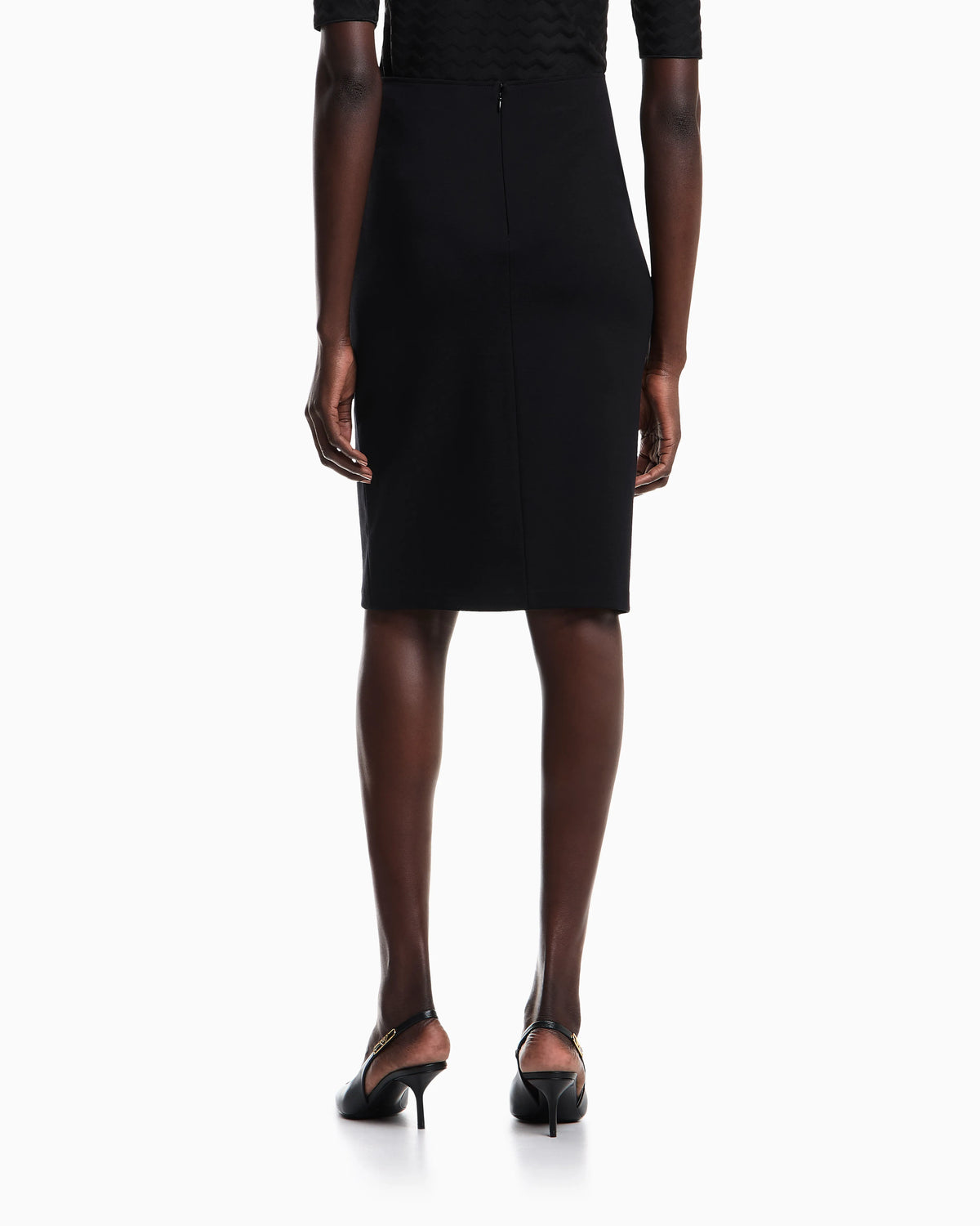 Knee length skirt in stretch viscose Milano stitch Essential