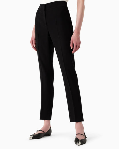 Cropped trousers with flared hem in techno cady Essential