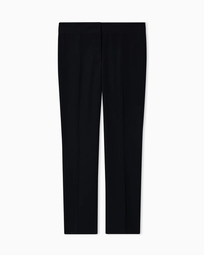 Cropped trousers with flared hem in techno cady Essential