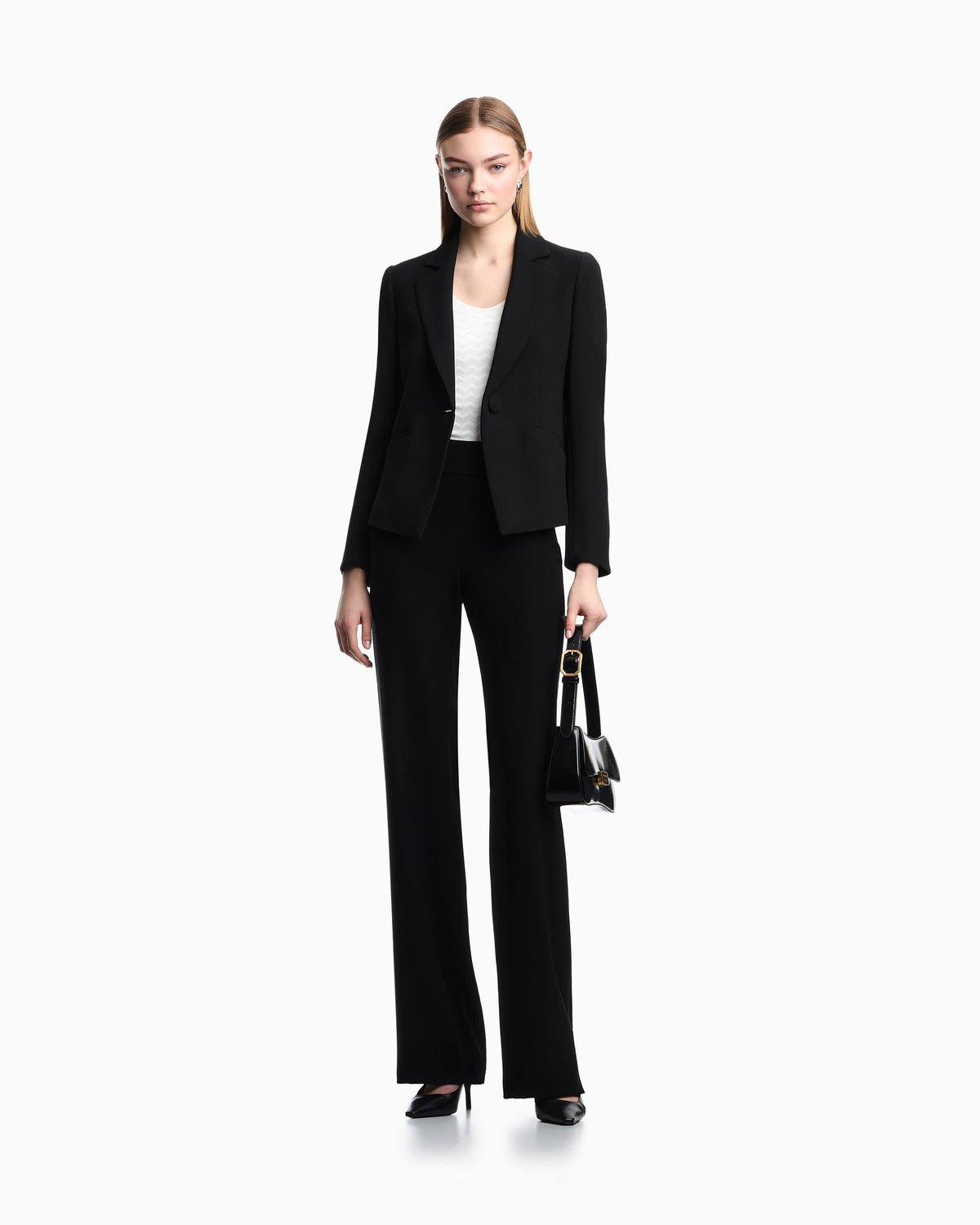 Flowy trousers Essential in techno cady with a high waist