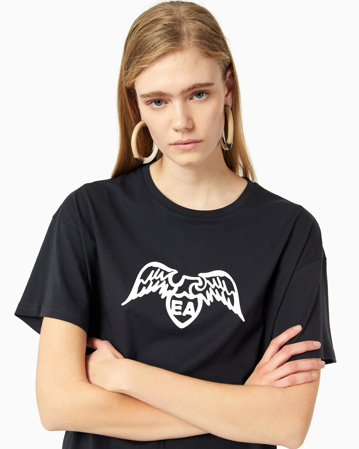 Pima t-shirt with maxi eagle logo and short sleeves