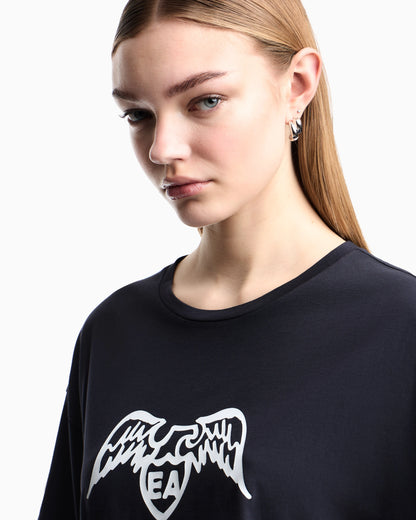 Pima t-shirt with maxi eagle logo and short sleeves
