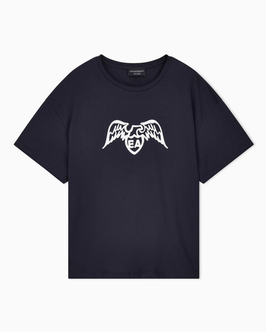 Pima t-shirt with maxi eagle logo and short sleeves