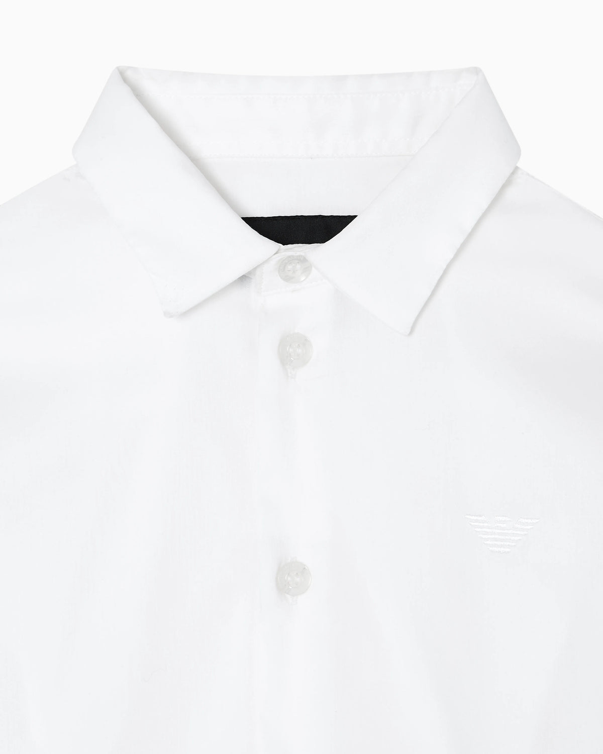Poplin shirt with monochromatic eagle embroidery