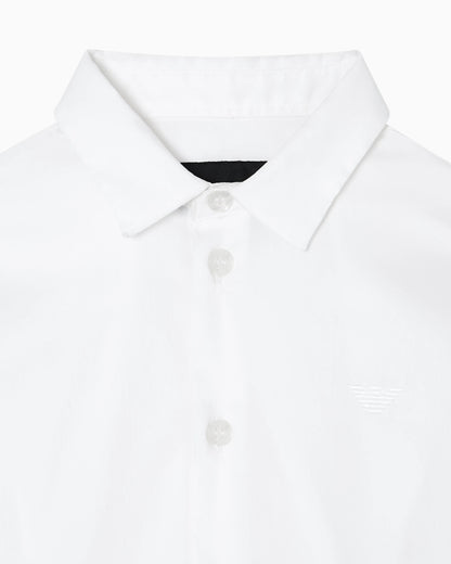 Poplin shirt with monochromatic eagle embroidery