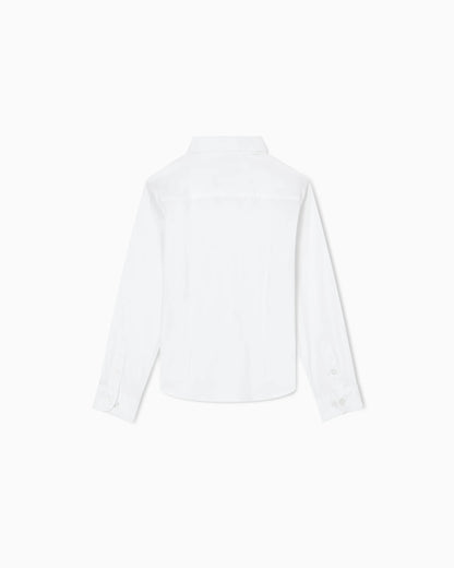 Poplin shirt with monochromatic eagle embroidery