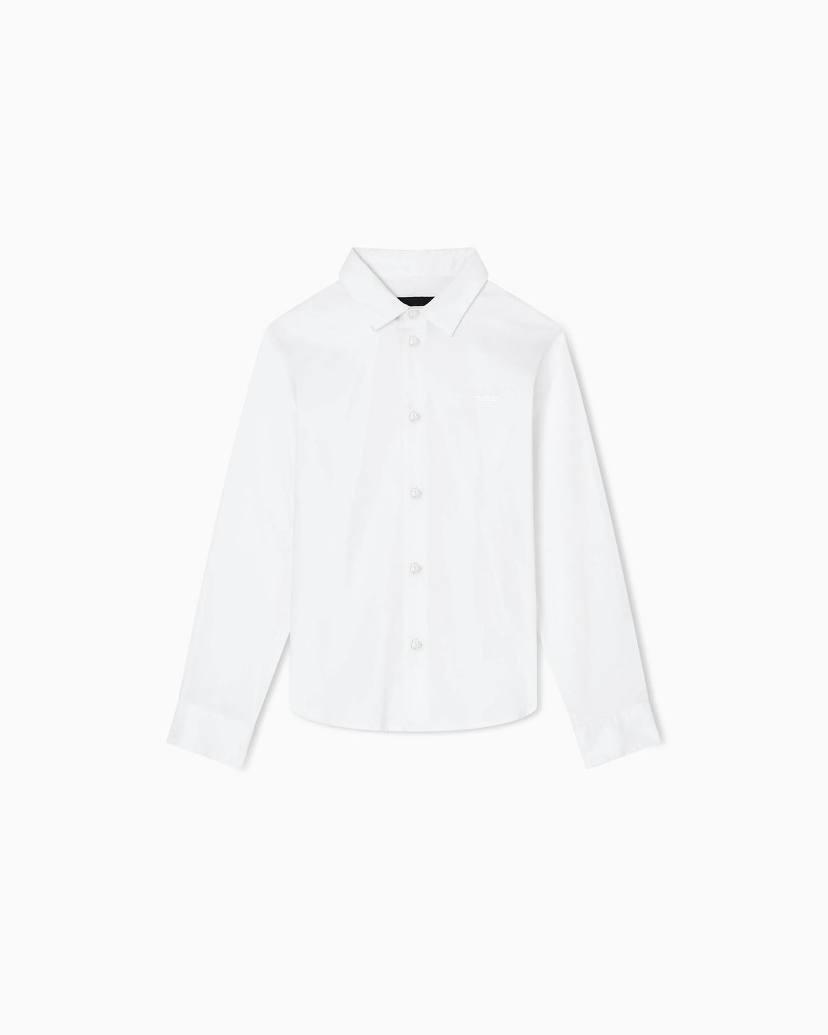 Poplin shirt with monochromatic eagle embroidery