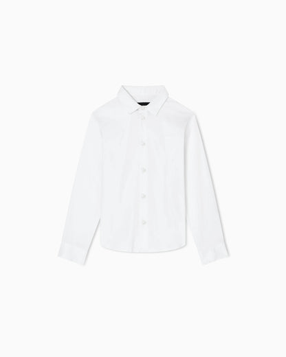 Poplin shirt with monochromatic eagle embroidery