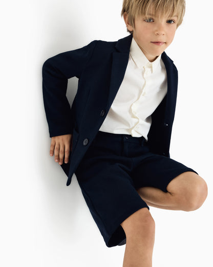 Poplin shirt with monochromatic eagle embroidery