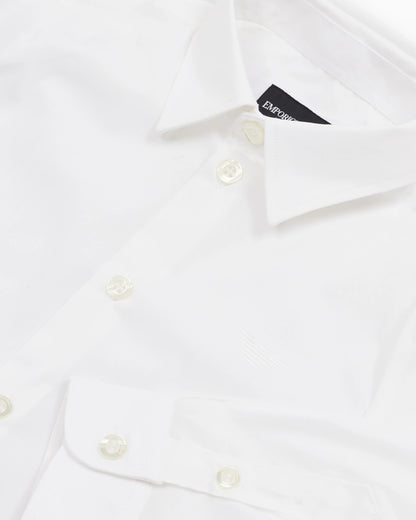 Poplin shirt with monochromatic eagle embroidery
