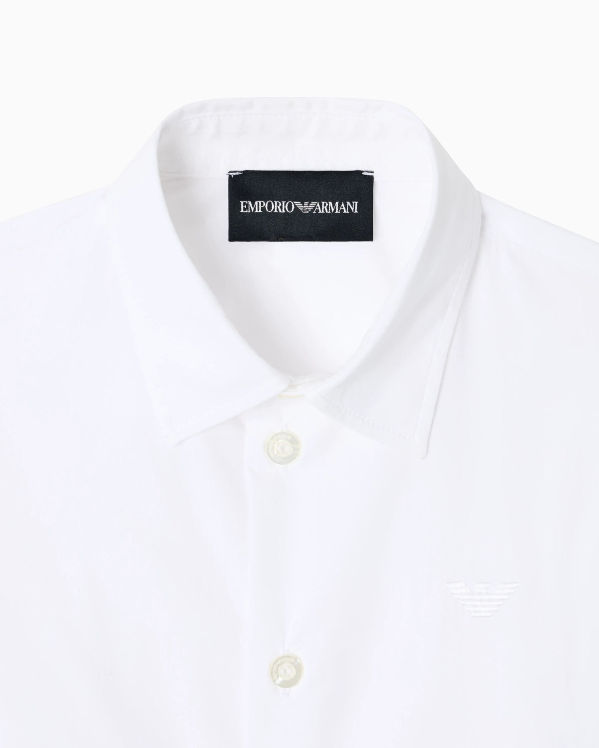 Poplin shirt with monochromatic eagle embroidery