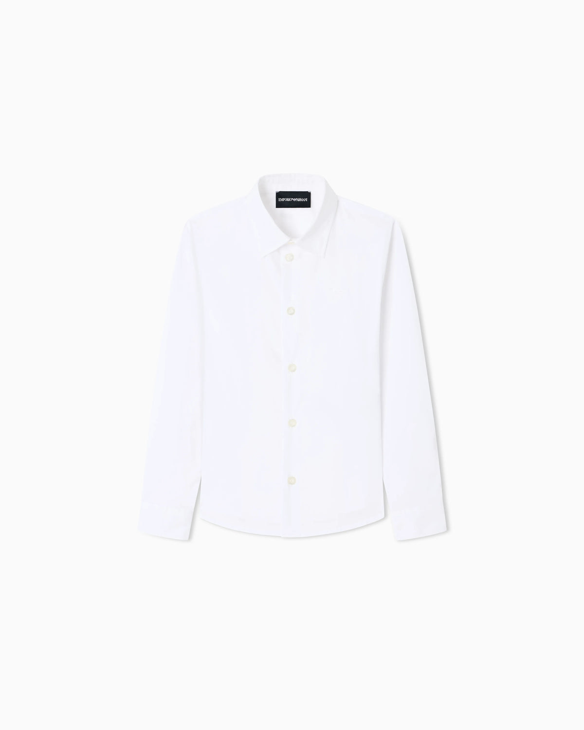 Poplin shirt with monochromatic eagle embroidery