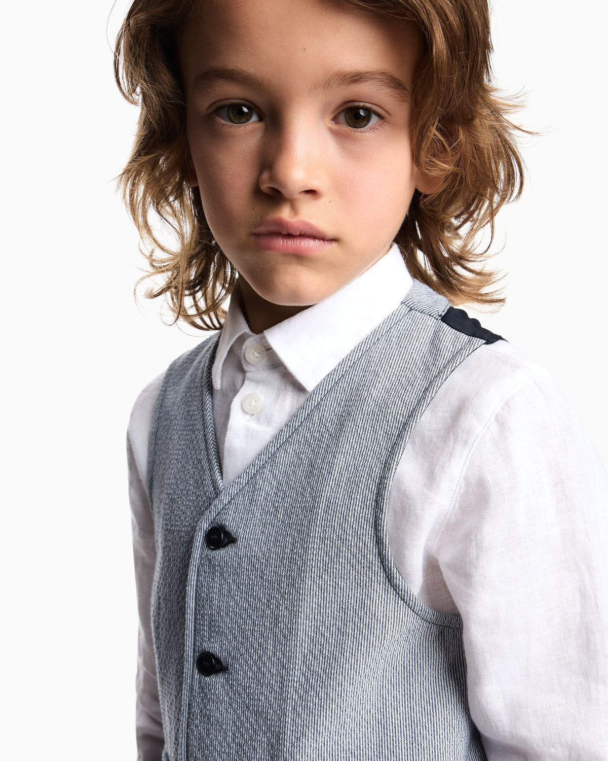 Linen shirt with eagle embroidery