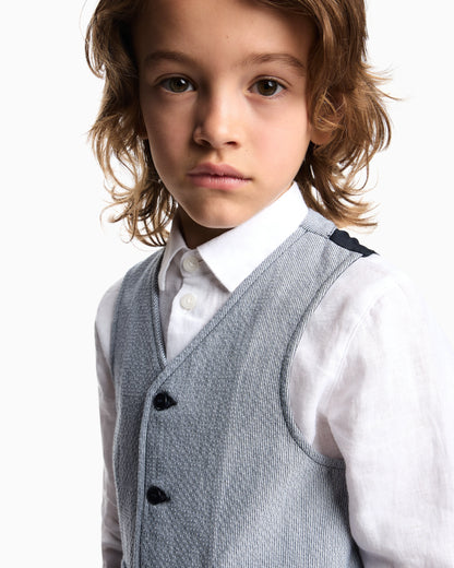 Linen shirt with eagle embroidery