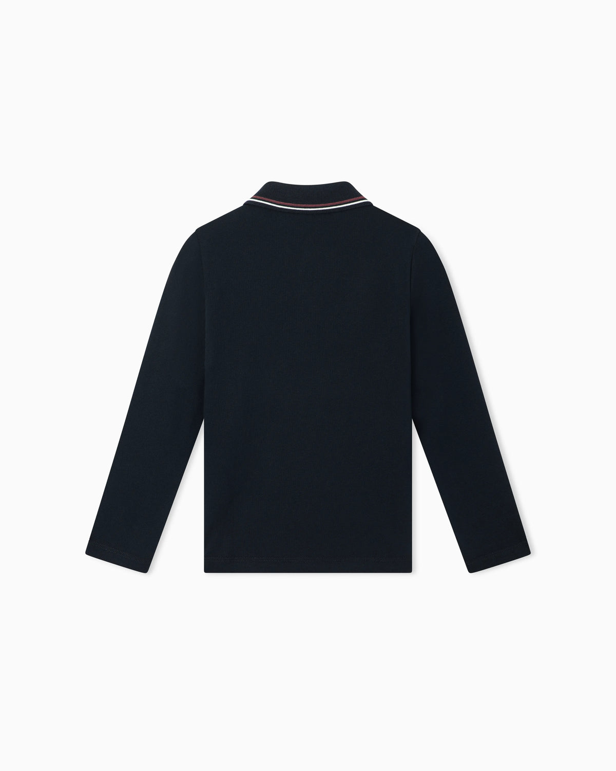 Long-sleeved stretch piqué polo shirt with micro eagle embroidery