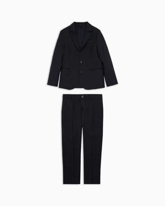 Single-breasted suit in light virgin wool