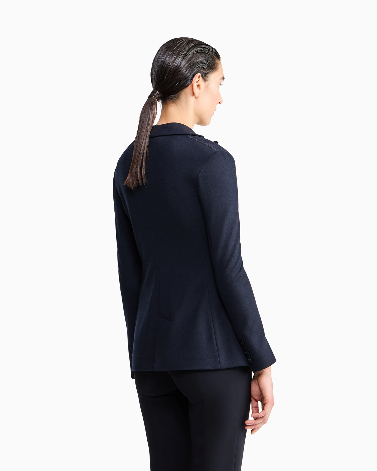 Single-breasted jacket in pure cashmere jersey
