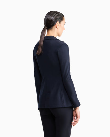 Single-breasted jacket in pure cashmere jersey