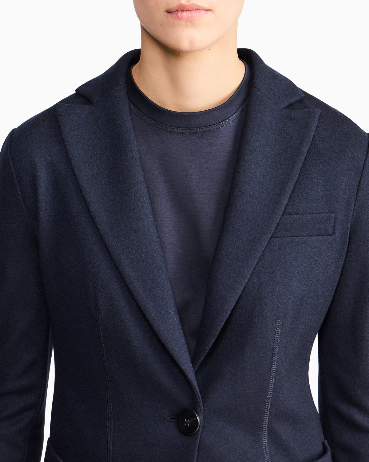 Single-breasted jacket in pure cashmere jersey