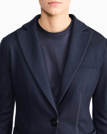 Single-breasted jacket in pure cashmere jersey
