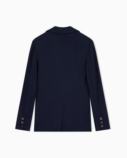 Single-breasted jacket in pure cashmere jersey