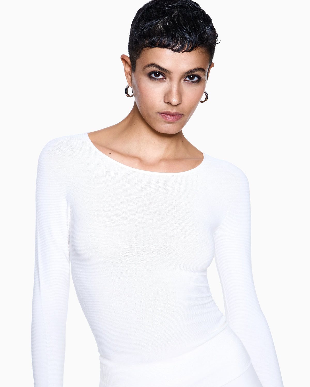 Long sleeve jumper in seamless viscose blend