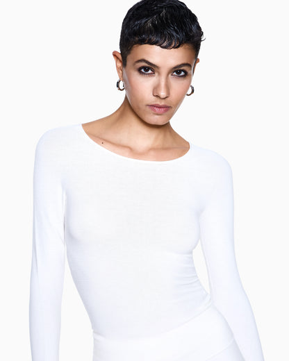 Long sleeve jumper in seamless viscose blend