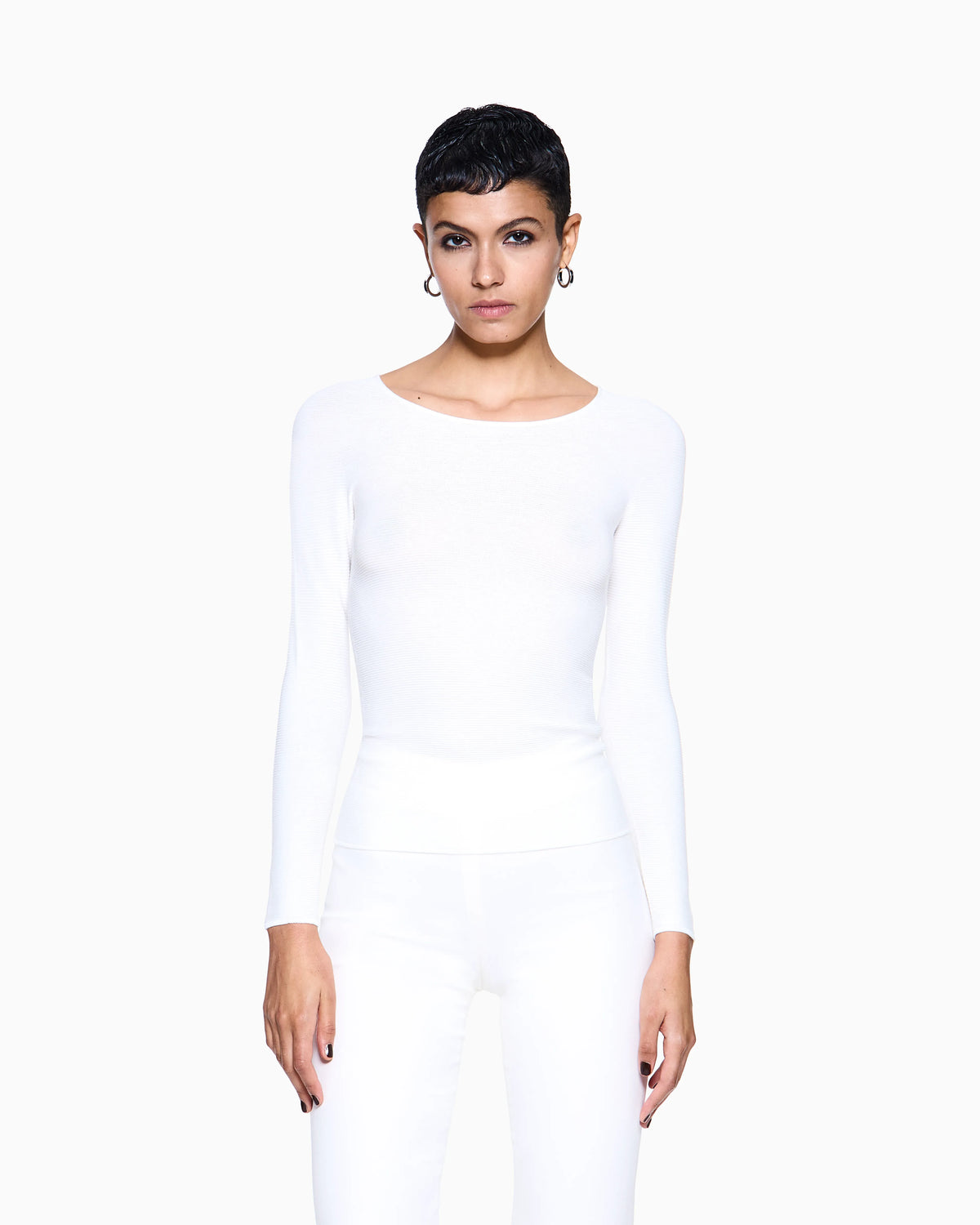 Long sleeve jumper in seamless viscose blend