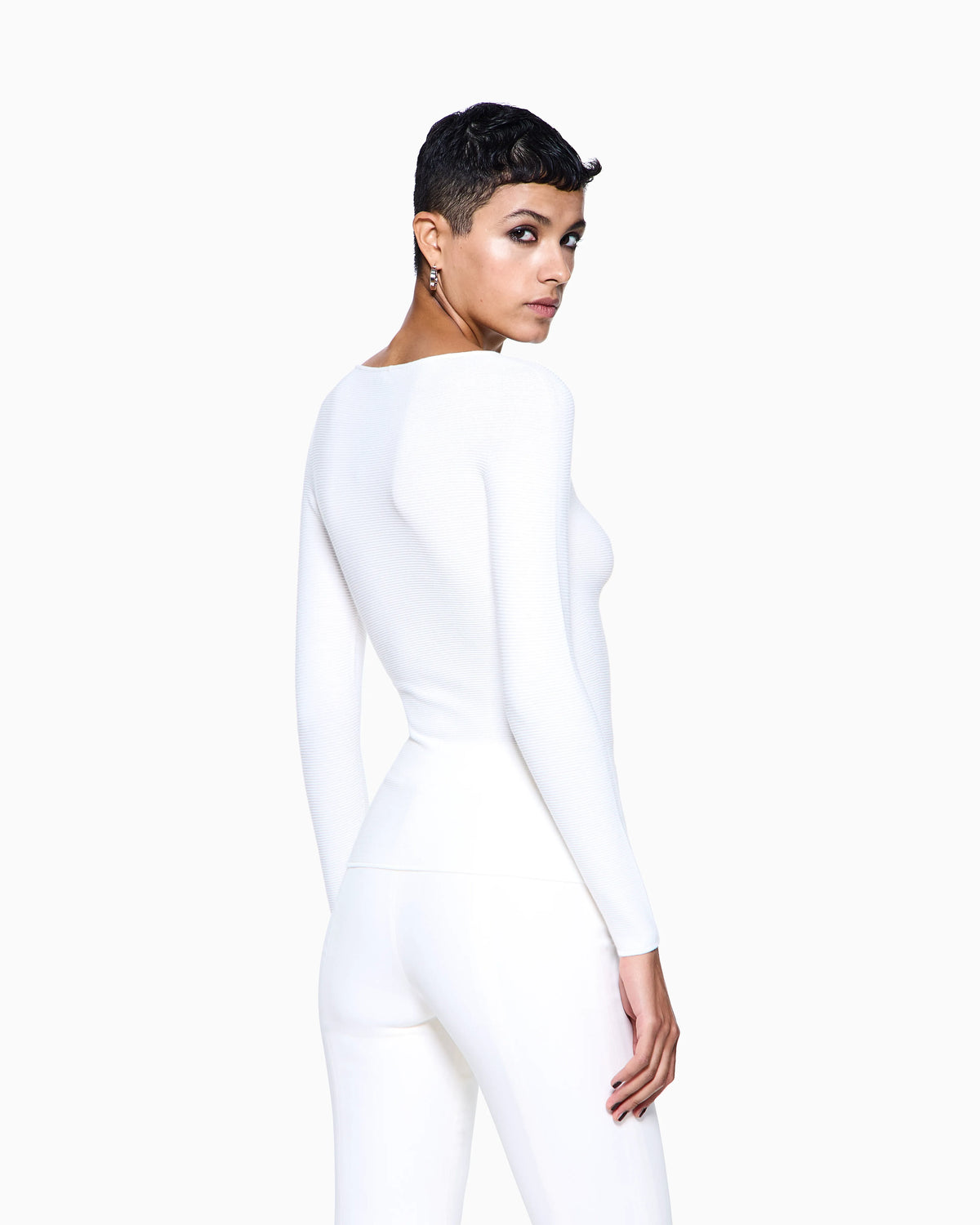 Long sleeve jumper in seamless viscose blend