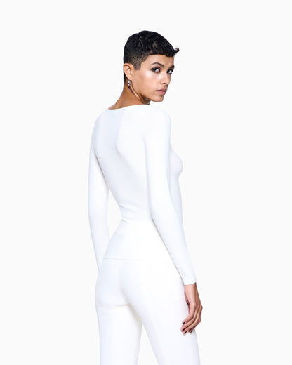 Long sleeve jumper in seamless viscose blend