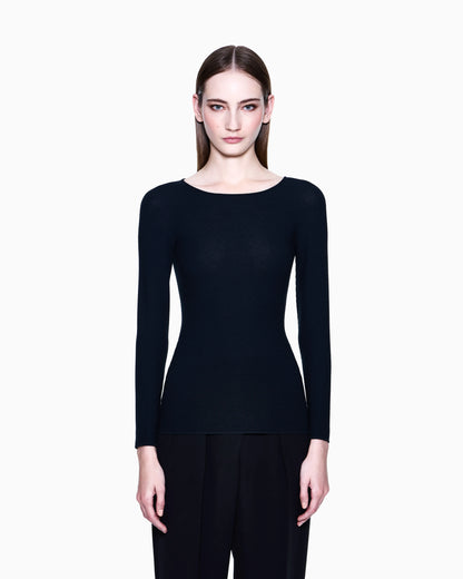 Long sleeve jumper in seamless viscose blend