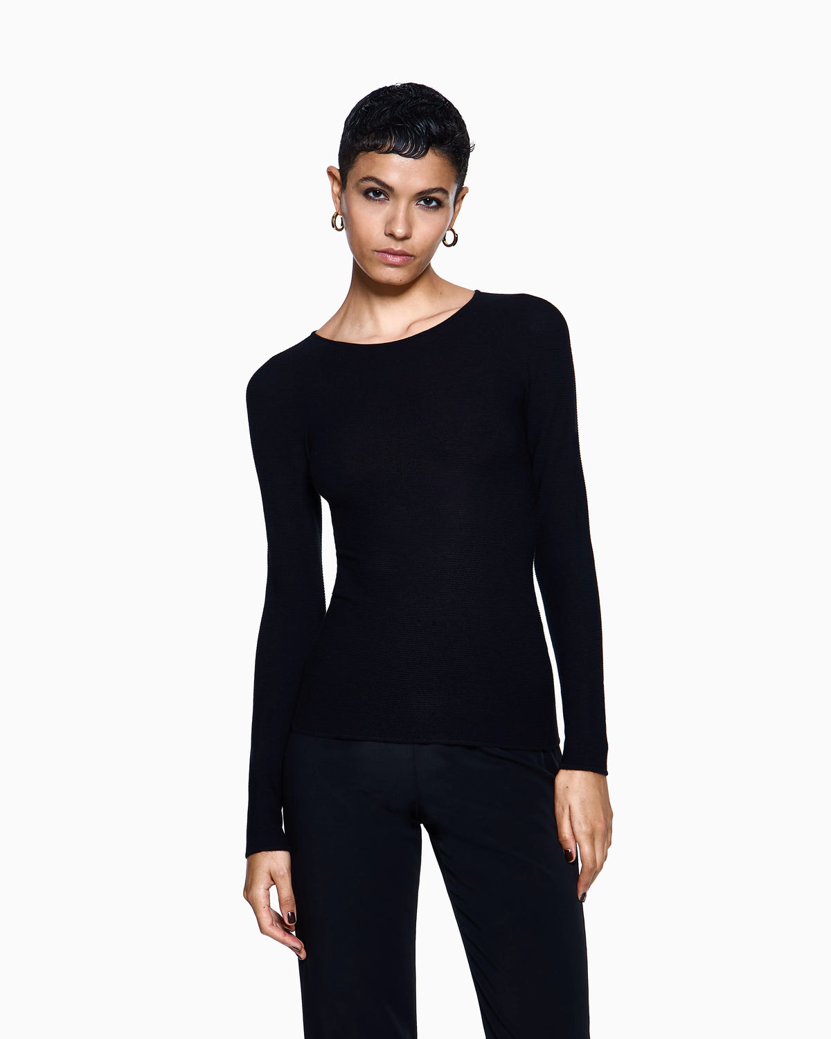 Long sleeve jumper in seamless viscose blend