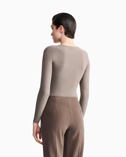 Long sleeve jumper in seamless viscose blend