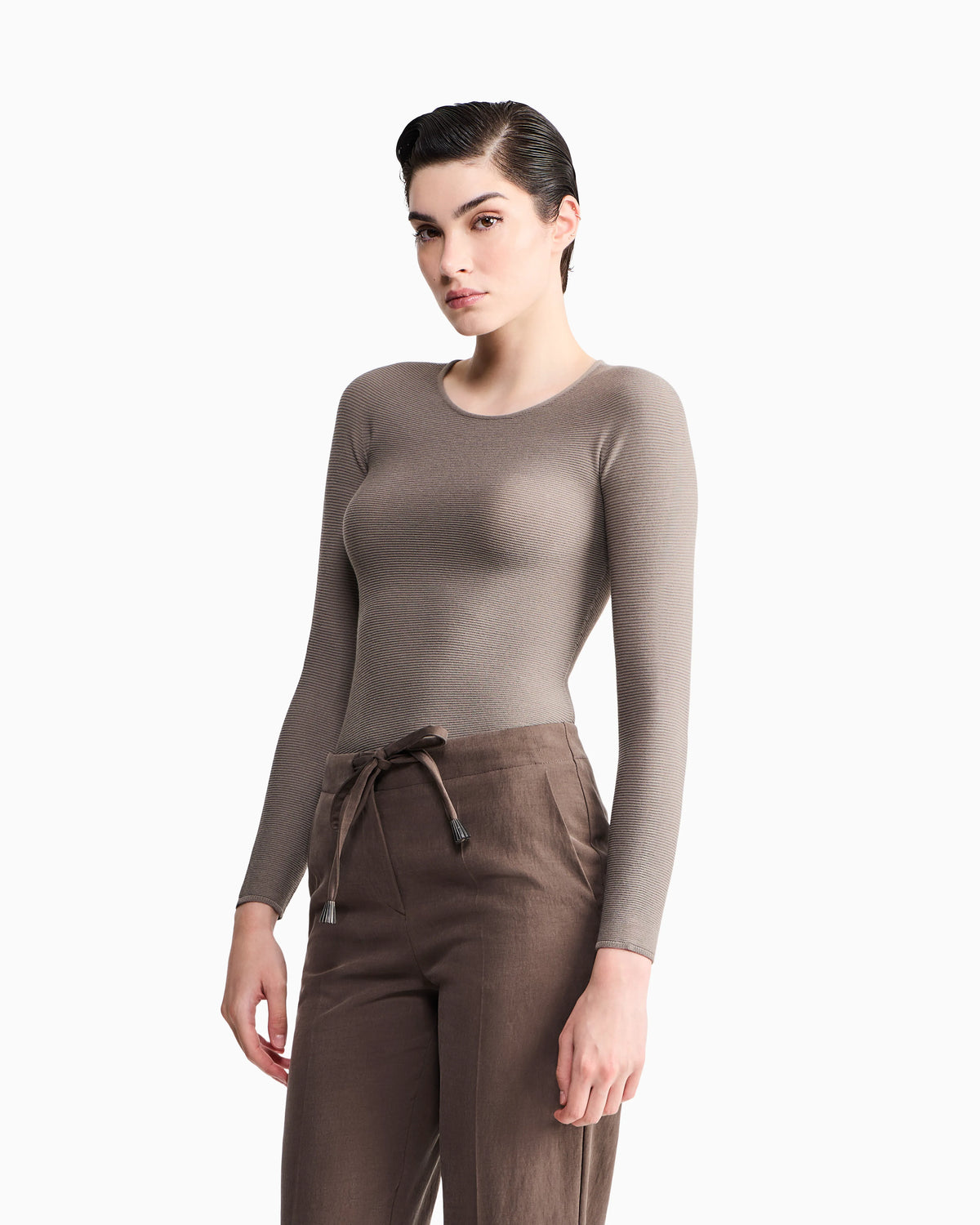 Long sleeve jumper in seamless viscose blend